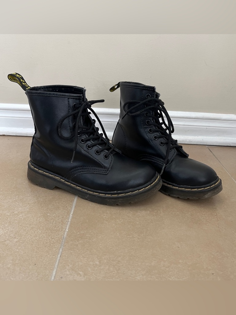 Black Lace-Up Boots